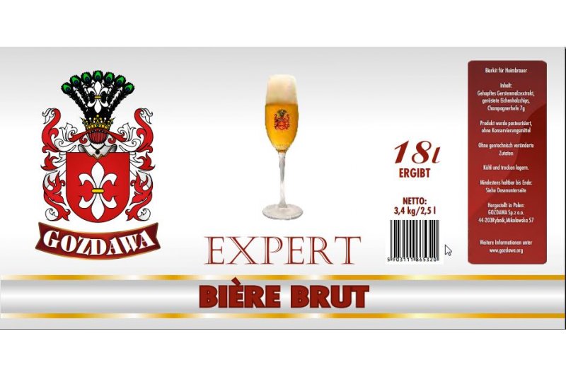 gehopftes flüssiges Malzextrakt Sorte  Bière Brut 