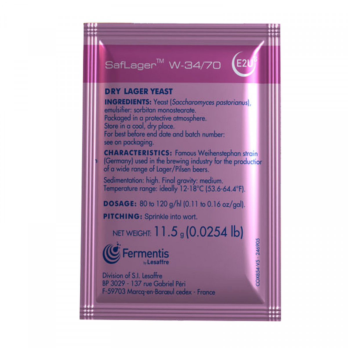 Fermentis Saflager W34/70  11,5g untergärige Bierhefe