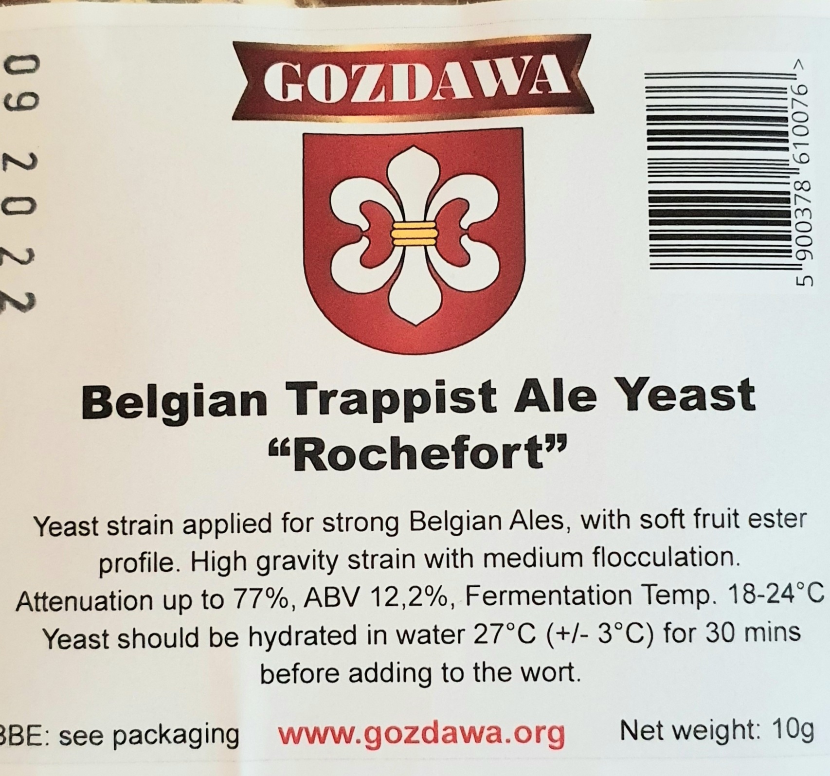 GOZDAWA Belgian Trapist Ale Yeast " Rochefort " - obergärige Trockenhefe 10g