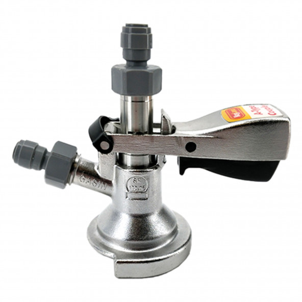 Flachzapfkopf A-Typ Keg-Kupplung - Edelstahl - inklusive 2 Duotight-Kupplungen