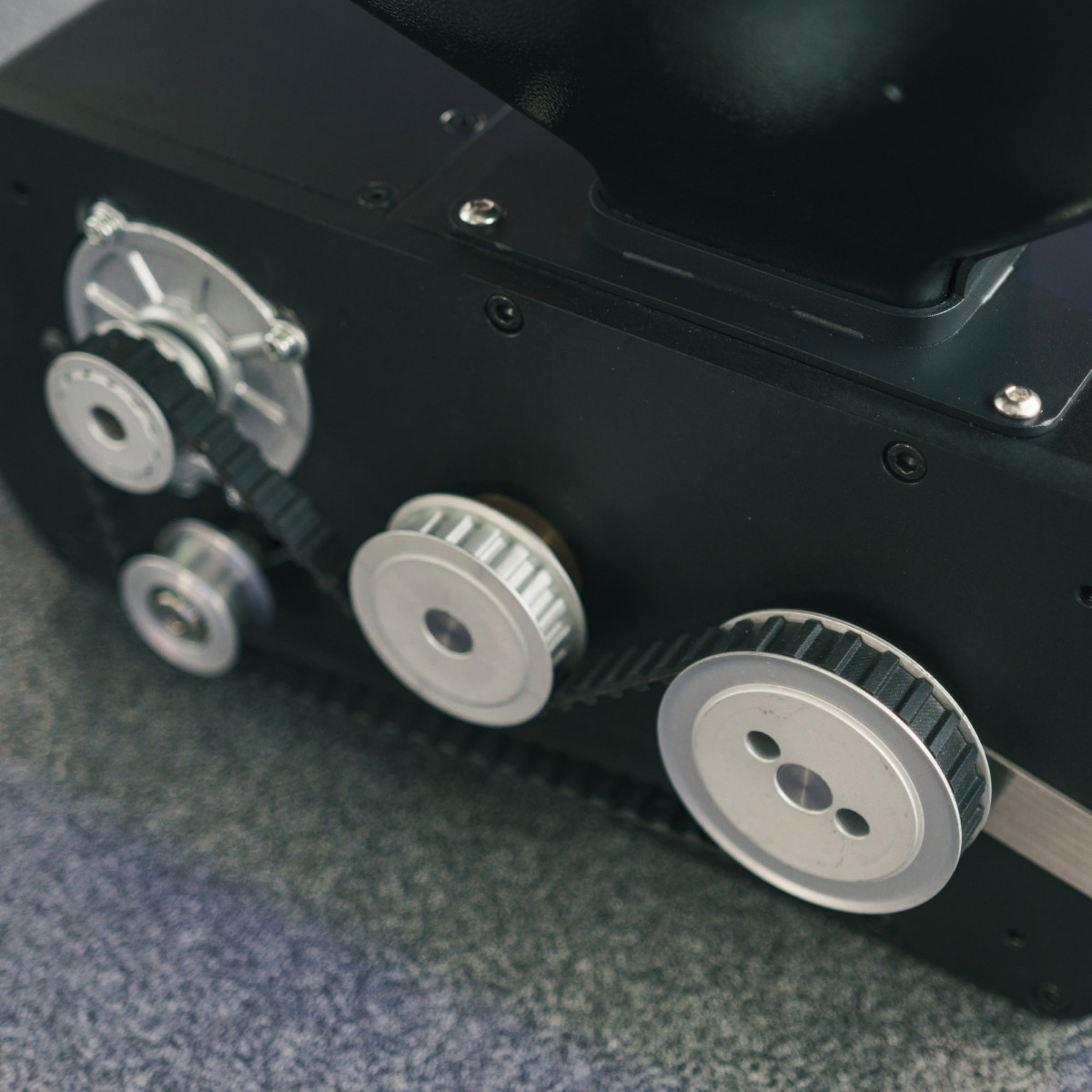 verschiedene Perspektive der Malzmühle Übersetzung und Laufwerk