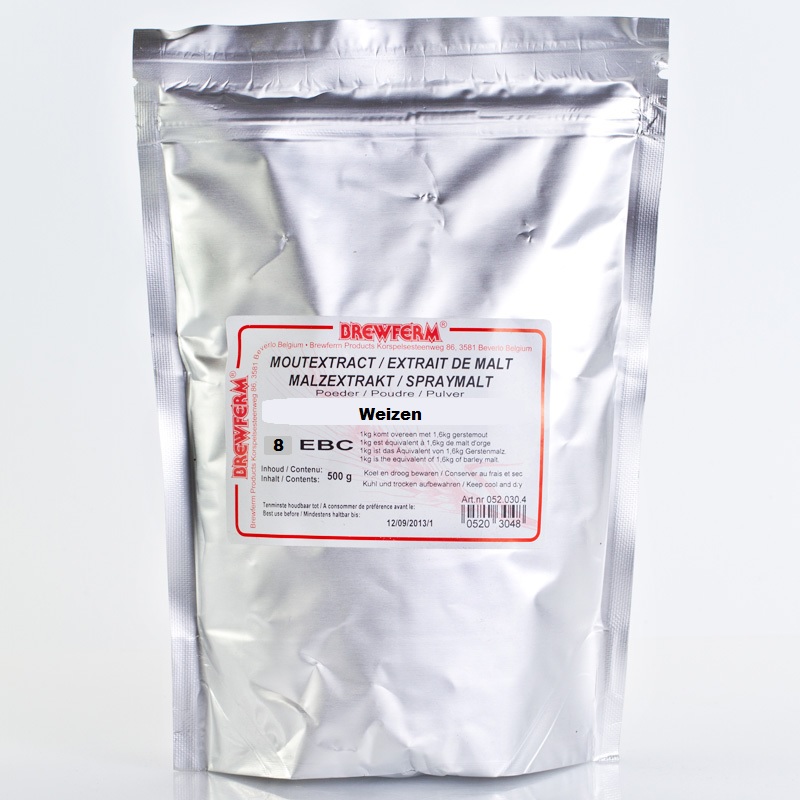 500g Trockenmalz weizen zum Nachwürzen von hellen Biersorten