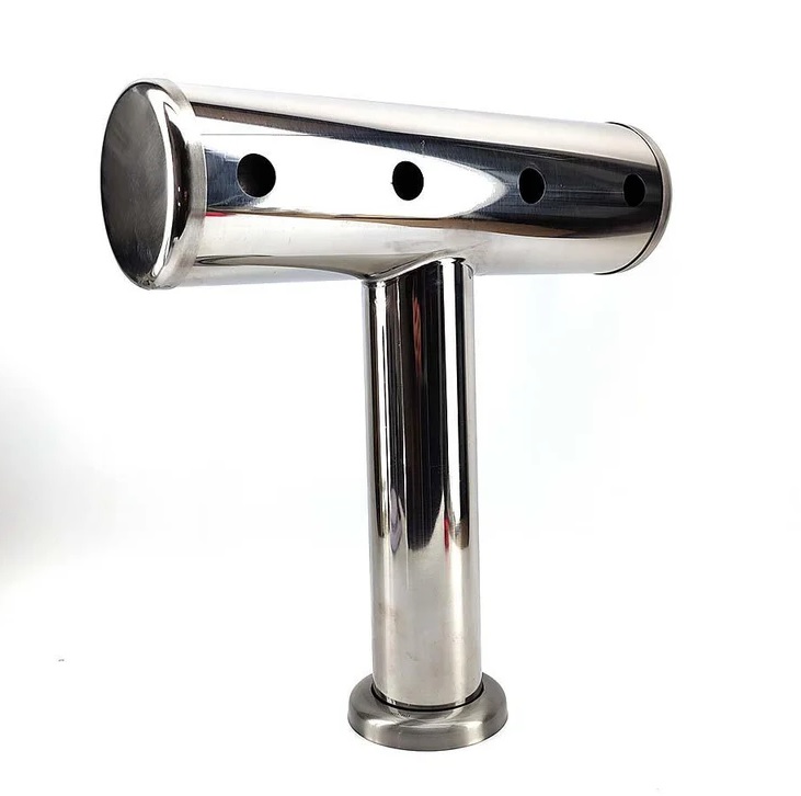 T-Bar Zapfsäule für 4 Zapfhähne Edelstahl