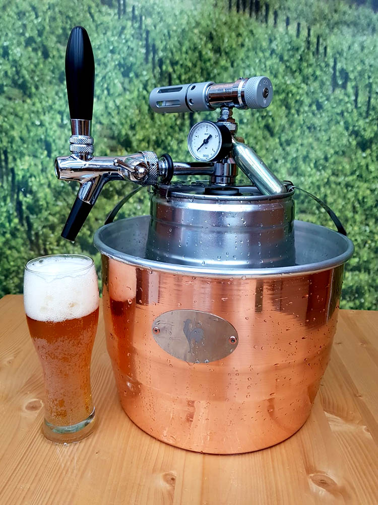 Zapfanlage "Io-Spillo" mit Manometer und Kompensator-Zapfhahn für 5 Liter Partyfässer