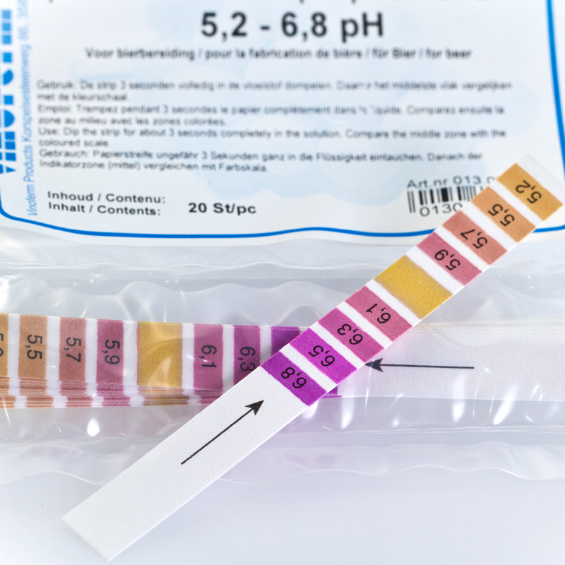 PH Teststreifen 5,2-6,8pH mit farbiger Skala zur Bestimmung des pH Wertes in Flüssigkeiten