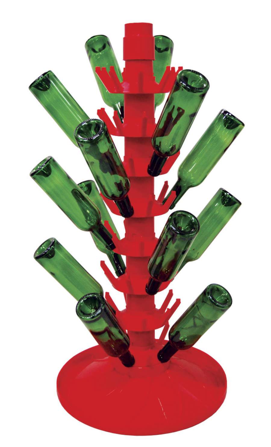 Rotierender Abtropfständer aus Kunststoff für 81 Flaschen