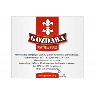 GOZDAWA Porter & Kvass (POK V) - obergärige Trockenhefe 10 g