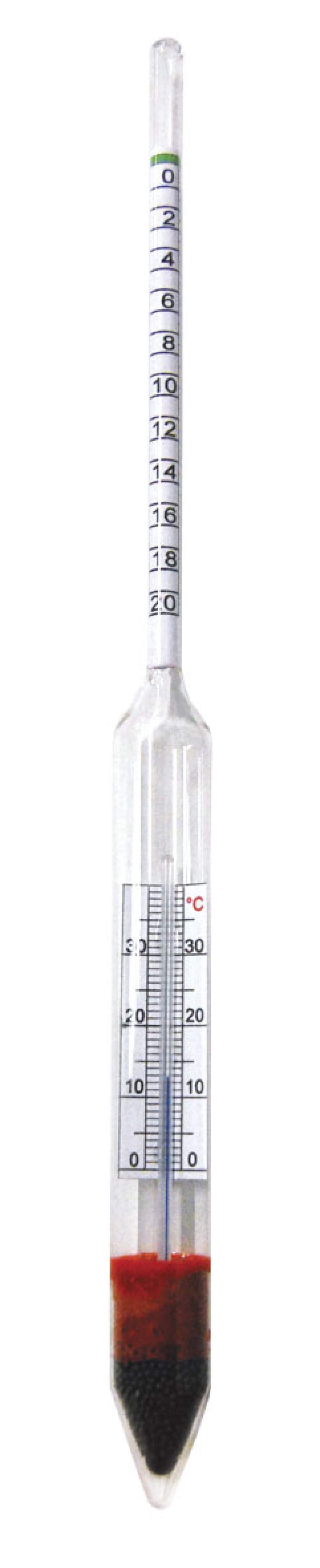 Bierwürzespindel hobby 0-20% Extrakt +Thermometer