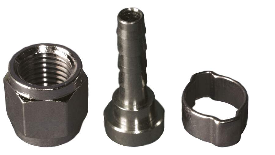 schlauchtulle 4mm + überwurfmutter für soda-keg