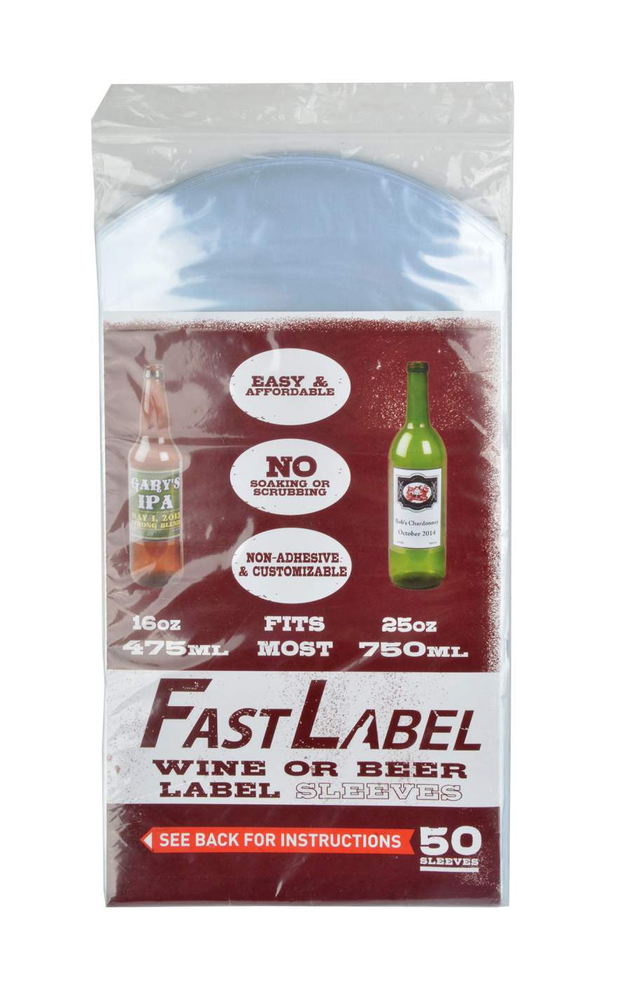 50 "FastLabel" Folien-Etiketten für Flaschen 0,5-0,75 l