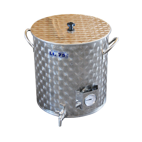 75 L Edelstahl-Topf mit Thermometer
