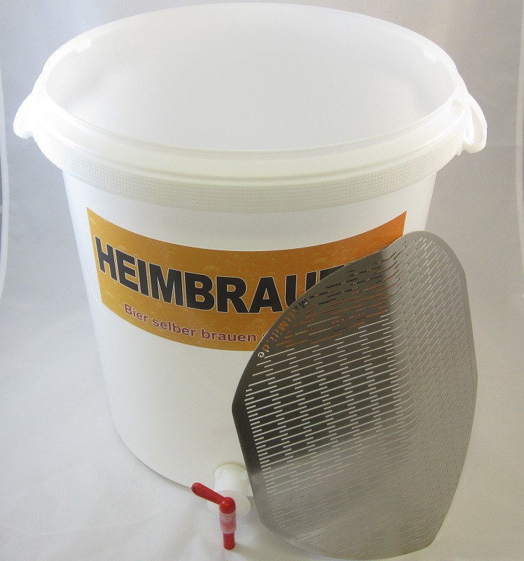 30 L Läuterbottich / Läutereimer mit MattMill Läuterblech + Zapfhahn