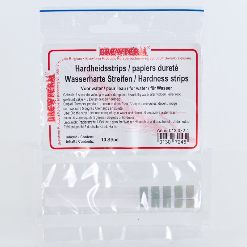 Wasserhärtestreifen mit farbiger Skala zur Bestimmung der Wasserhärte