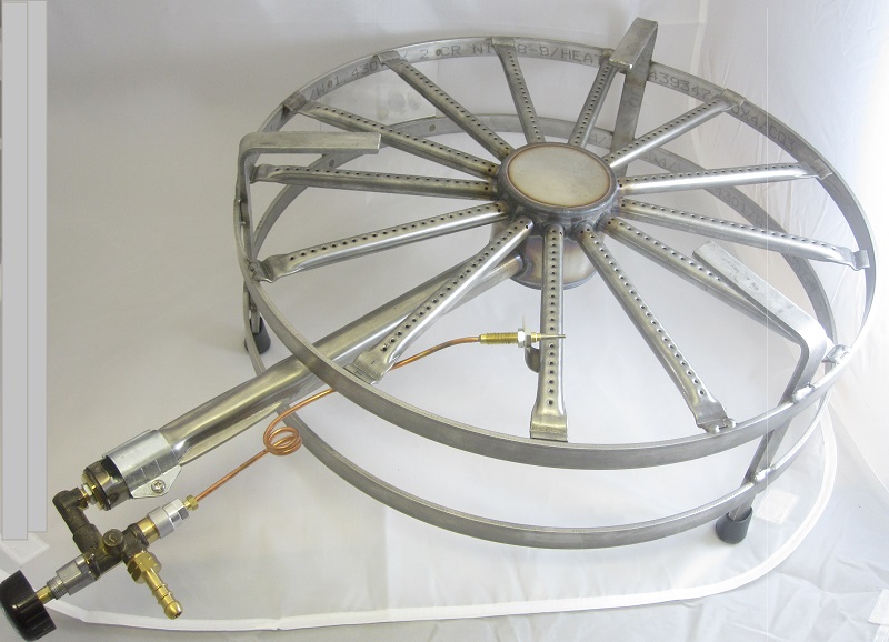 Edelstahl Feuerstelle für Gas mit Sicherung Ø 50